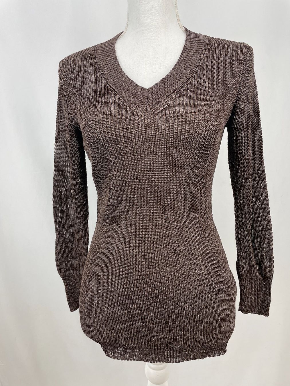 Tops: JUST WOMAN Pull en maille marron – D'occasion à Lausanne par PlusValue_Lausanne