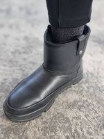 gefütterte UGG Stiefel, schwarzes Leder, Grösse 38
