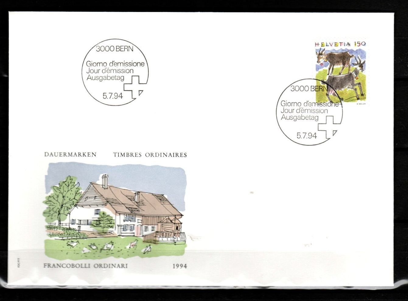 Alle Briefmarken: 1994/95 - FDC / Tiere / Ziegen – Gebraucht aus Schaffhausen von poststamp