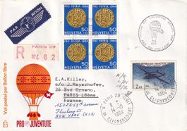 Ballon EXPO 1964 Lausanne-Vevey, weiter nach Paris und USA !