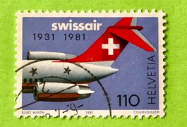  Nr.653 Sonderpostmarken 50 Jahr Swissair GESTEMPELT 1981  ﻿