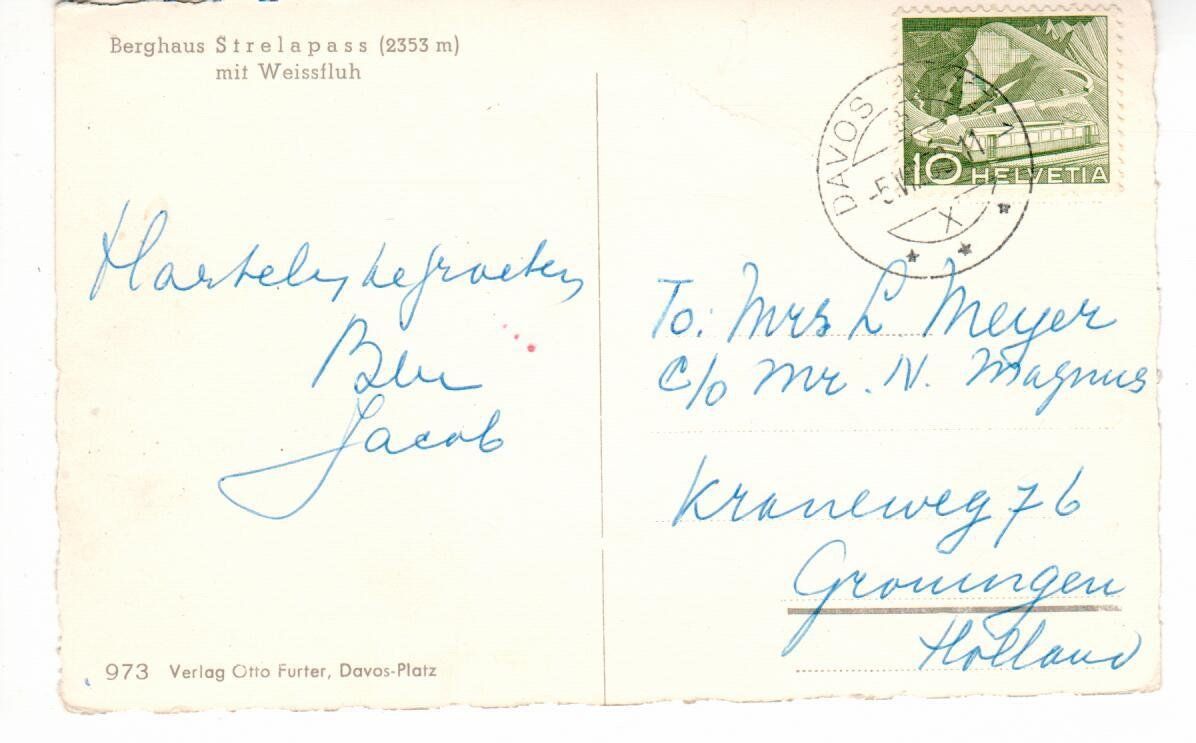 Cartoline postali: Berghaus Strelapass mit Weissfluh – Usato da Wolhusen venduto da Curver9 1