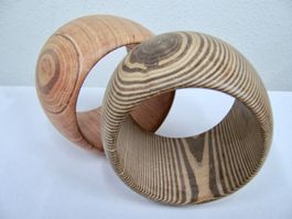 2 Armreifen aus Holz Armreif Bracelet en bois