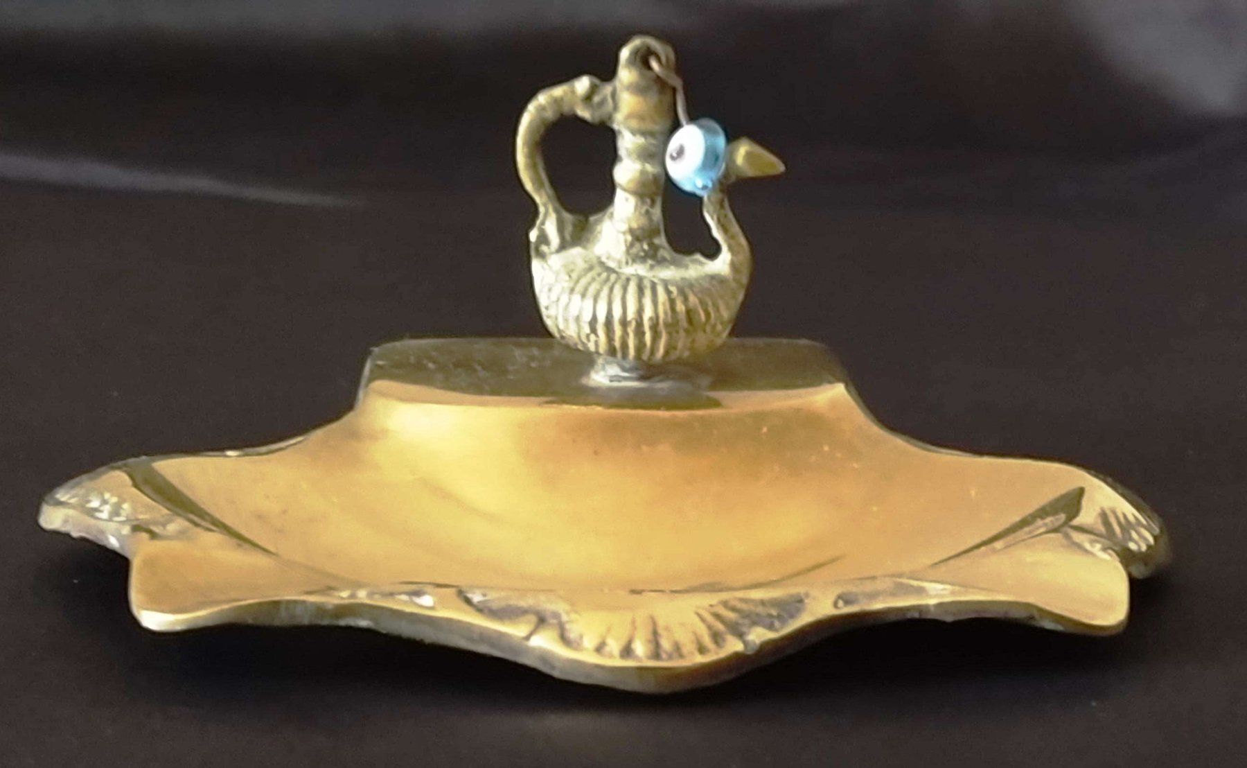 Portacenere: Aschenbecher aus Messing mit Nazar-Amulett – Nuovo (secondo la descrizione) da Zürich venduto da 1-2-3-Verkauft 4