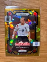 Panini Prizm Monopoly Wayne Rooney England Gold Cracked Ice