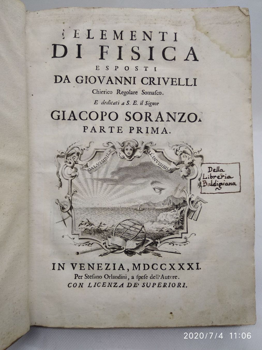 Libri: CRIVELLI PHYSIK 1731-1732 – Usato da Goldach venduto da Gaip 1