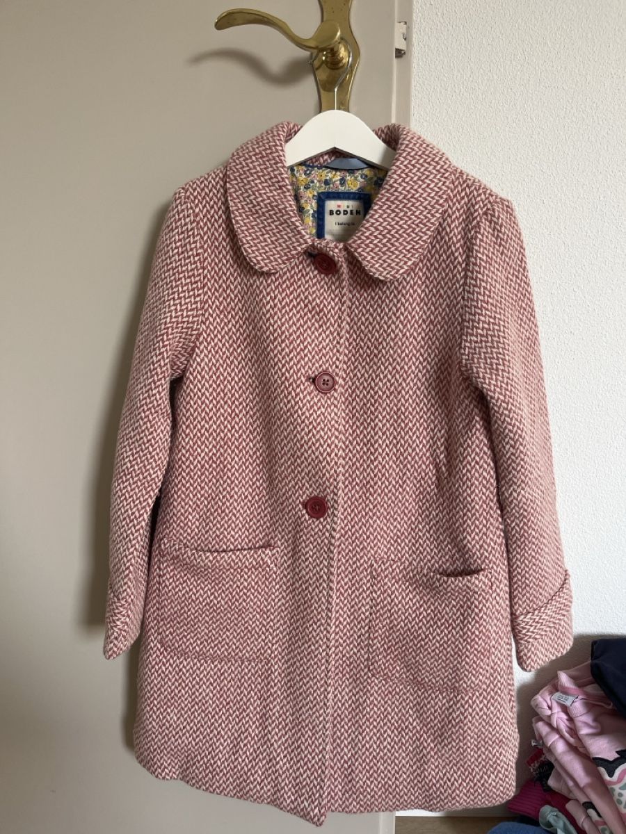 Mini Boden Giacche & Cappotti: Mini Boden Coat Size 7-8Y pink herringbone wool coat – Nuovo (secondo la descrizione) da Küssnacht am Rigi venduto da eni_fl2x