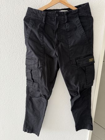 Herren Schwarze Zara Cargo Hose, Gr. 38