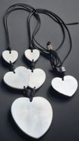 Collana cuori argento su cordino nero