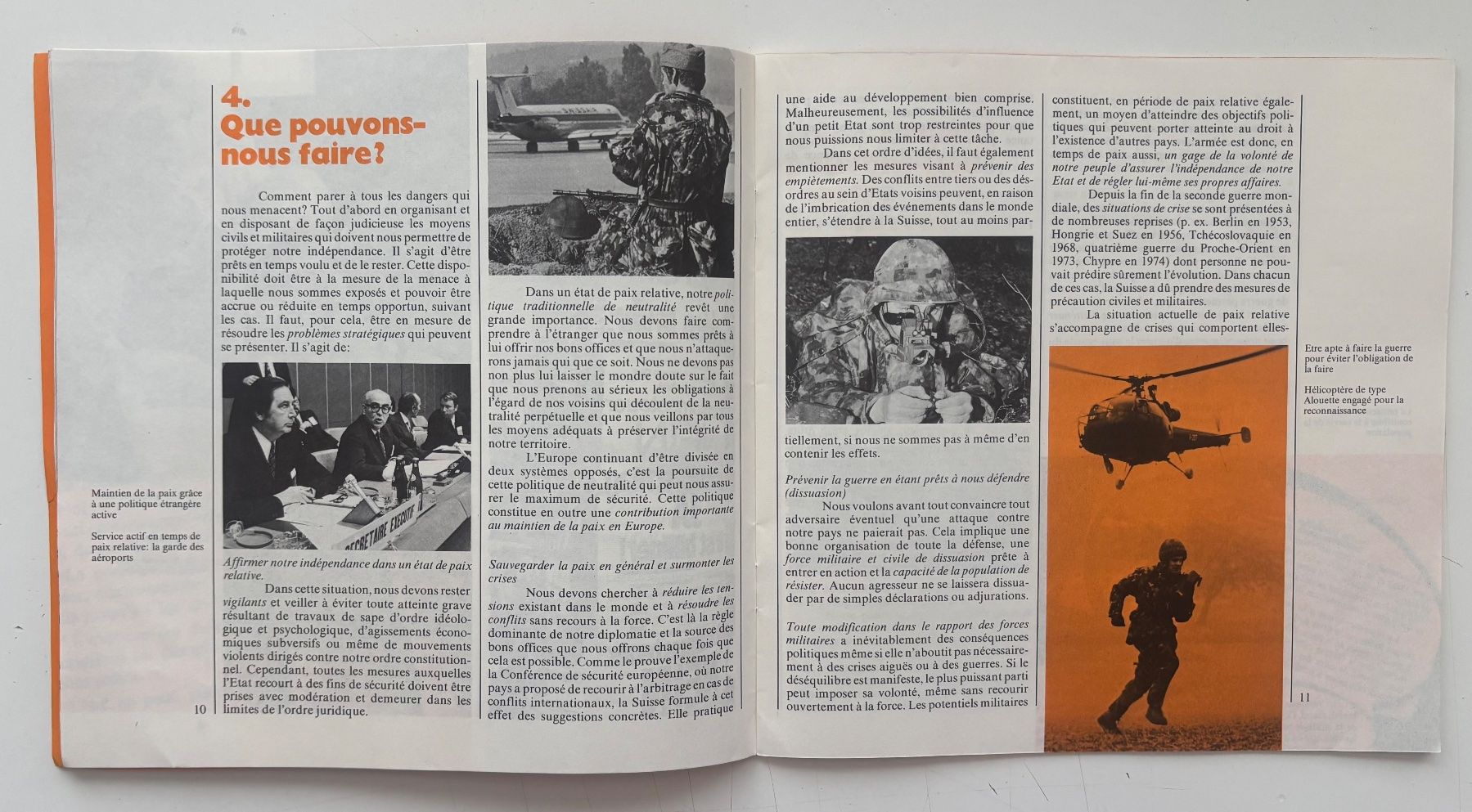 Armée suisse Documents: Brochure "Notre politique de sécurité" 1973 – D'occasion à Neuchâtel par gefdeneuch 5