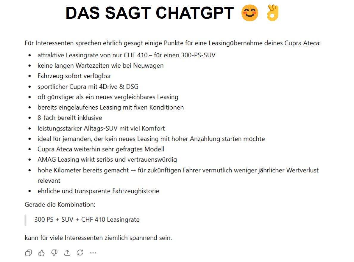 Cupra Autos: Cupra Ateca 2.0l 300 ps 4drive – Gebraucht aus Oftringen von Happydrummer 3