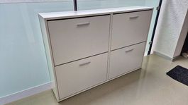 Meuble à chaussures blanc, 4 compartiments, prix à discuter