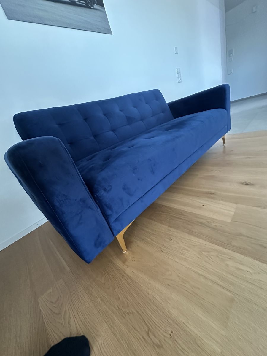 Beliani Divani: Sofa blau Samt Sitzsofa umfunktionierbar 185cm – Usato da Unterengstringen venduto da Ranks96 3