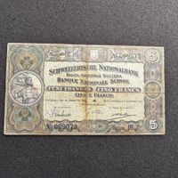 5 Franken Banknote Schweiz Tell 1926