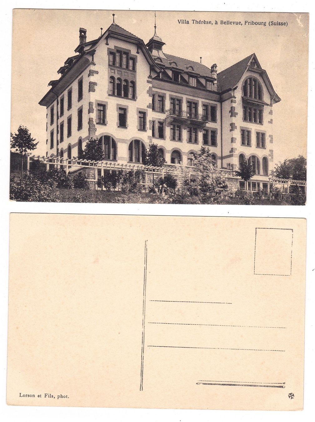Ansichtskarten: Fribourg, Villa Thérèse à Bellevue – Gebraucht aus La Tour-de-Peilz von amjust