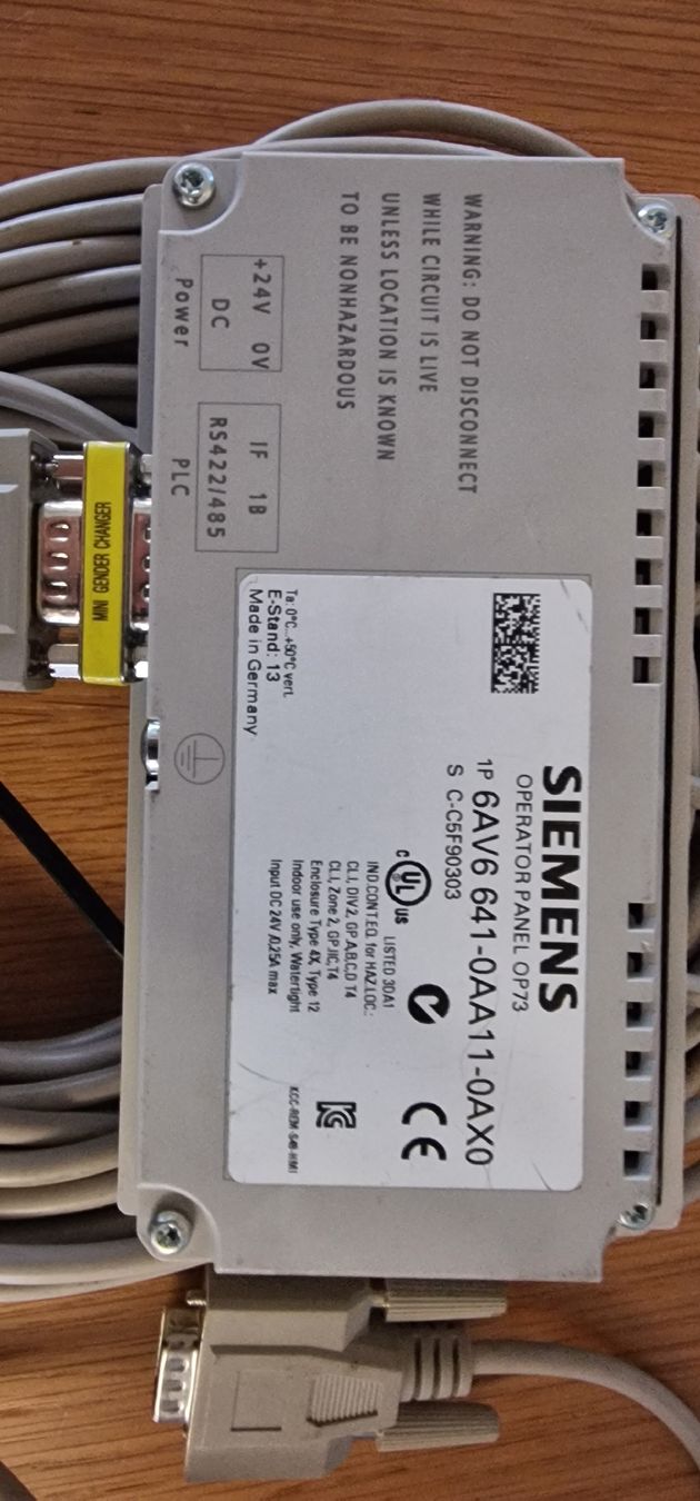 Siemens Componenti elettronici: Siemens Operator Panel Op73  6AV6 641-0AA11-0AX0 – Usato da Rorschacherberg venduto da proudschweiz 2