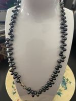 Collier perles d'eau douce naturelles grises 45 cm  925,