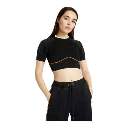 Adidas x Ivy Park Crop Top Strick – Schwarz/Mesa – Gr. 2XL