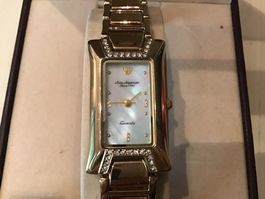 Jules Jürgensen Damenuhr, Goldlook, neue Batterie