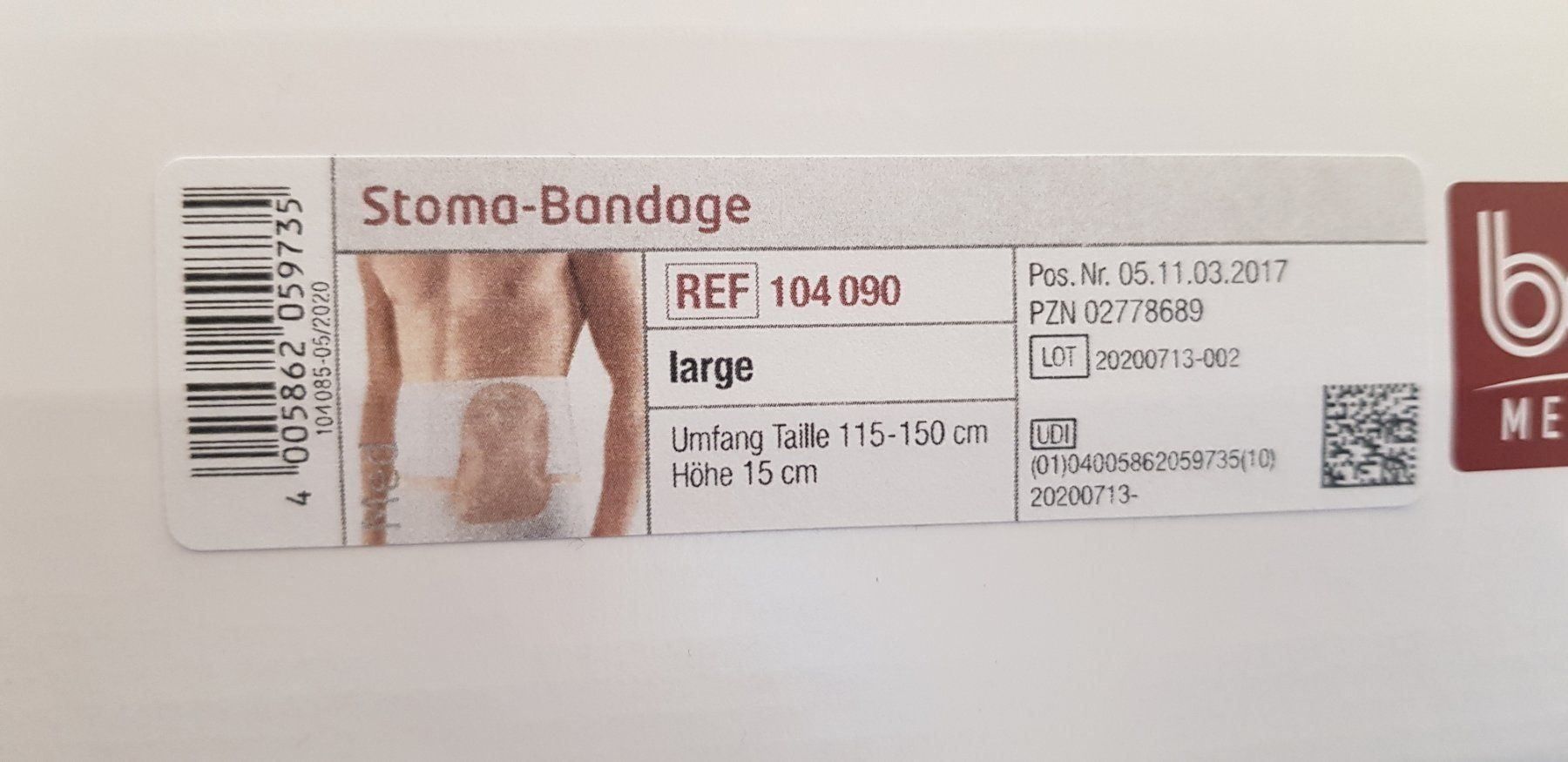 Gürtel: Stoma Bandage 115-150 cm – Neu (gemäss Beschreibung) aus Schötz von Alesig71