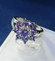 Wunderschöner Ring mit Amethyst, 925 versilbert, Gr. 8