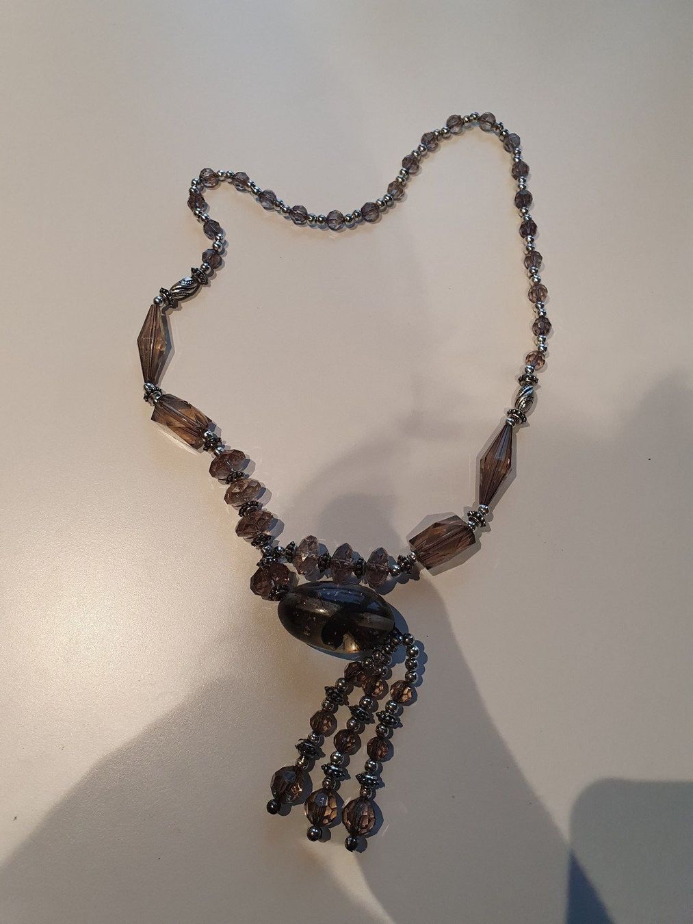 Catenine: Kette grau tansparent, Perlen, lang, Modeschmuck – Usato da Heinrichswil venduto da sabi2809 2