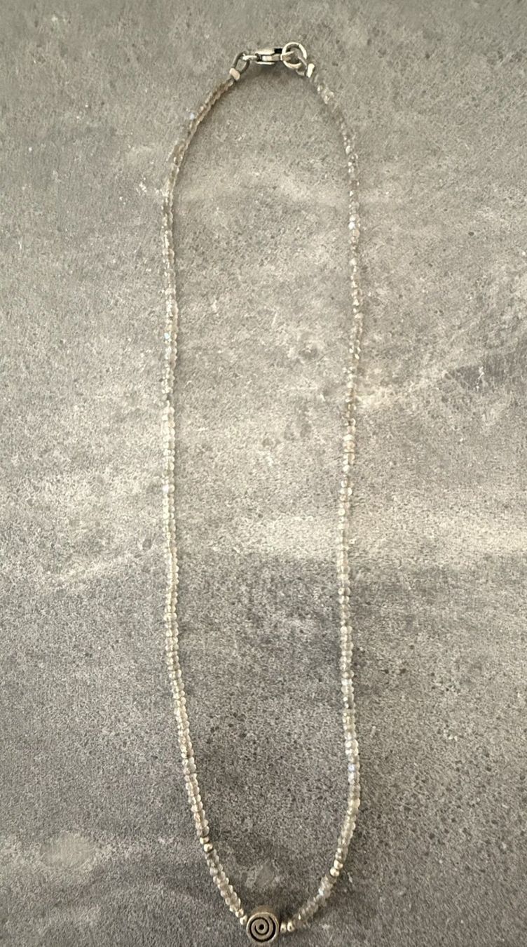 Catenine: Edelsteinkette Labradorit mit Silber Spirale 925 Stempel – Usato da Lommis venduto da manmarmi