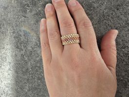 ✨ Bague Éclat Rosé en Perles Miyuki ✨