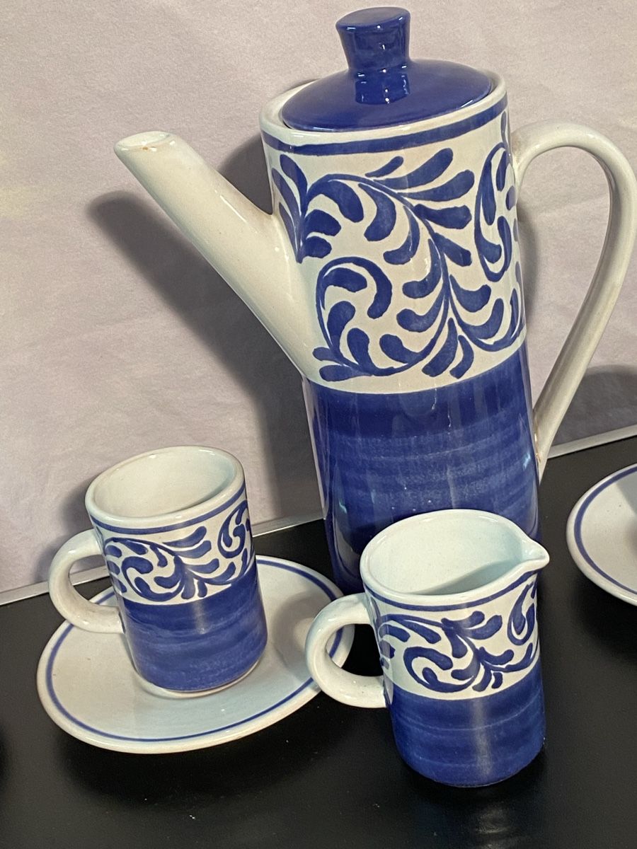 Set di piatti: Blau-Weiss Keramik Moccaservice – Usato da Flawil venduto da sonnengeist 1