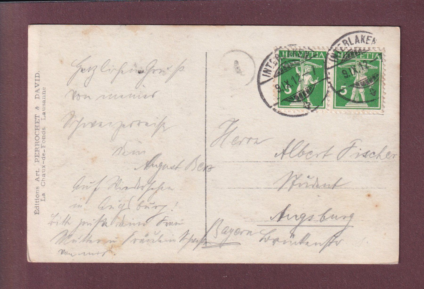 Cartoline postali: SENNHÜTTE - Jungfrau - 1912 – Usato da Pully venduto da nicecards 1