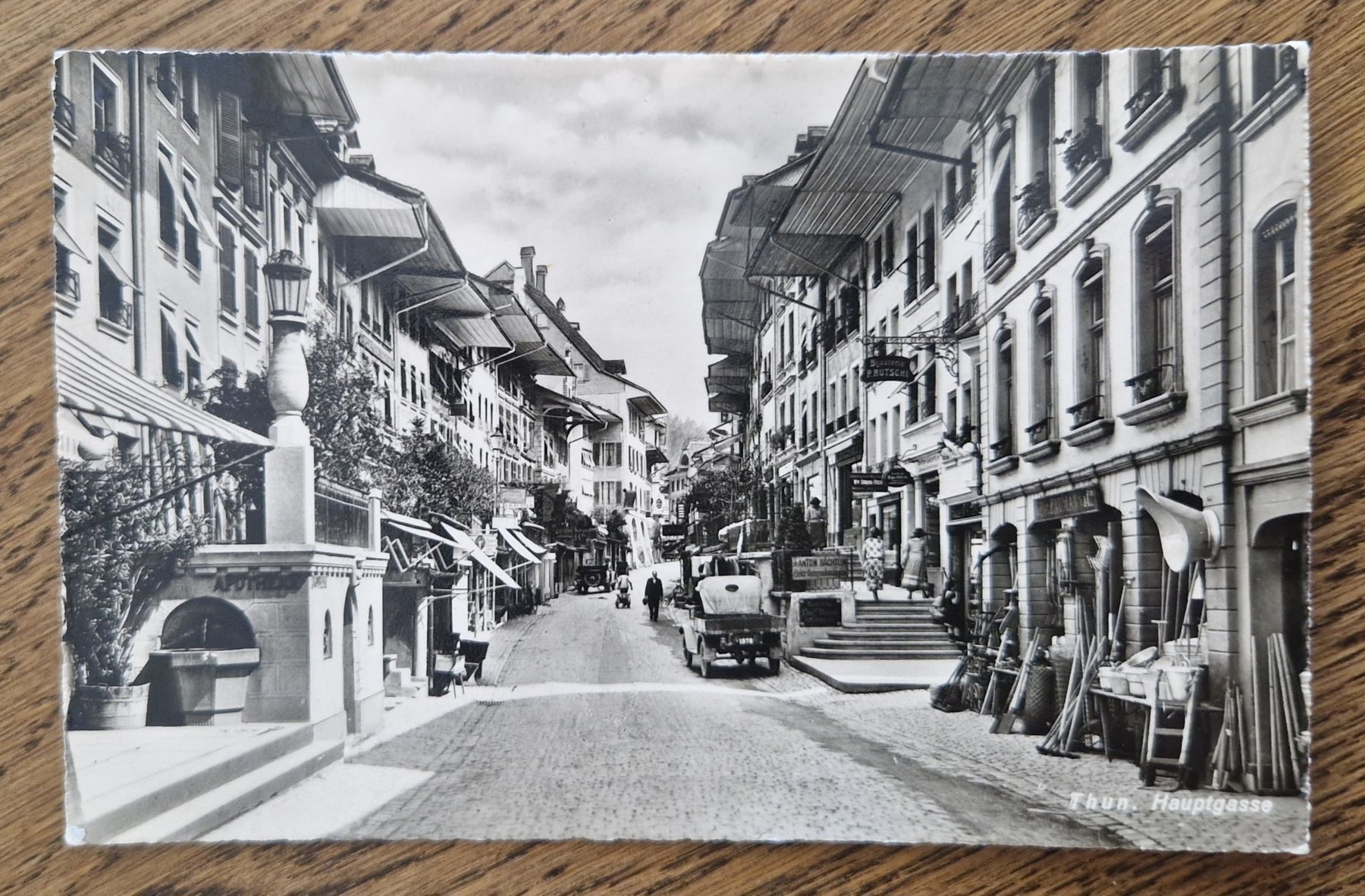 Cartoline postali: Thun, Bijouterie P. Rutschi, A. Bächtlin Elekt. Unternehmung – Usato da Ebikon venduto da Donar50