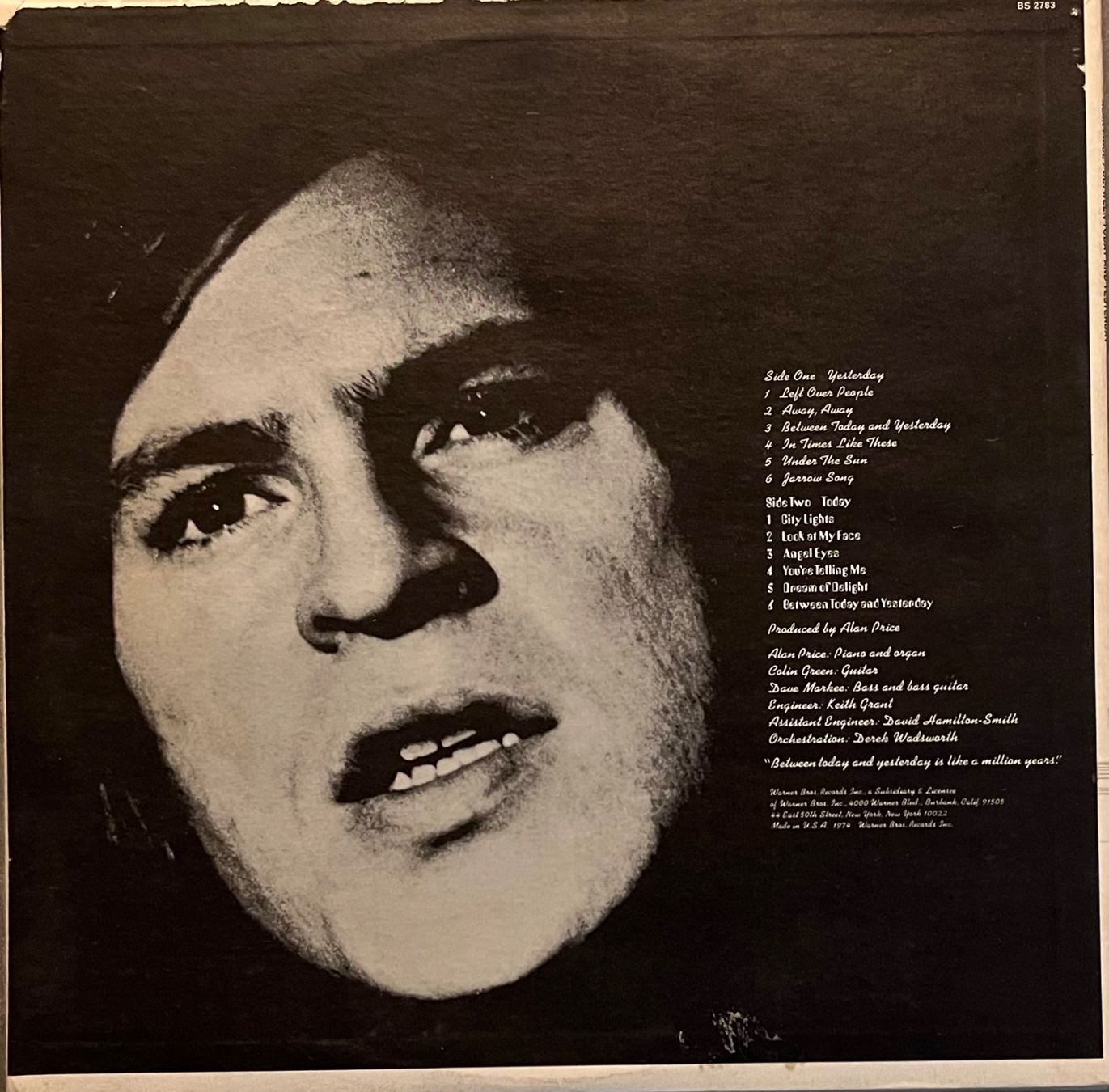 Dischi in vinile: ALAN PRICE - BETWEEN TODAY AND YESTERDAY - 33 Tours – Usato da Bussigny venduto da vinyl-pas-cher 1