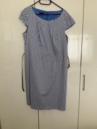 Kleid bianca gemustert blau weiss Grösse 44