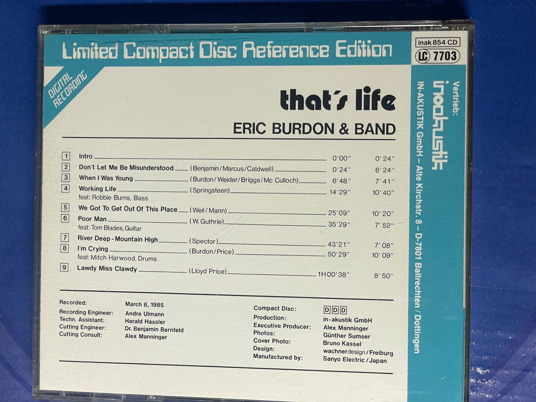 CD: Eric Burdon & Band – Usato da Muri b. Bern venduto da AdidasCollector 1