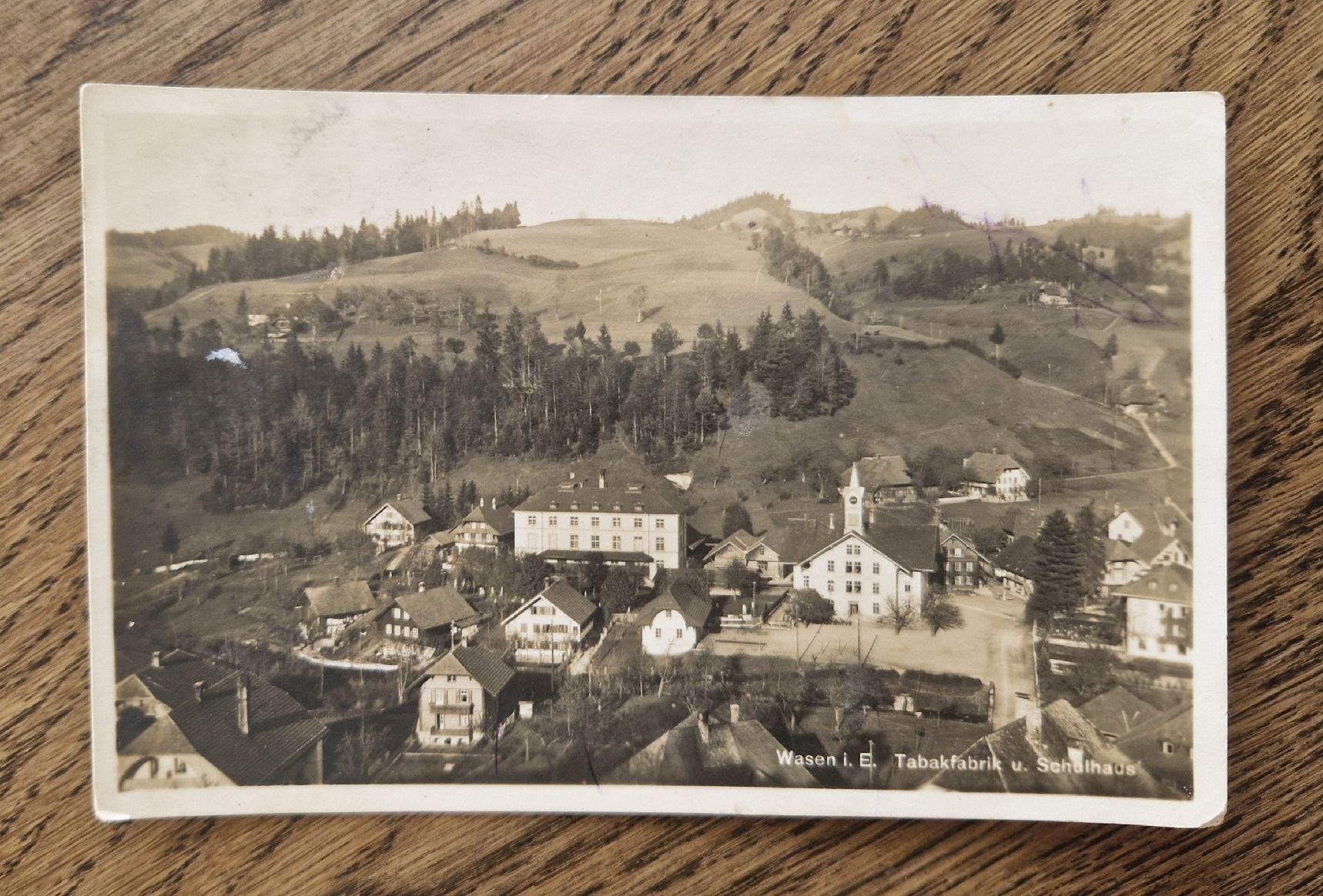 Cartoline postali: Wasen i. E. Tabakfabrik u. Schulhaus – Usato da Ebikon venduto da Donar50