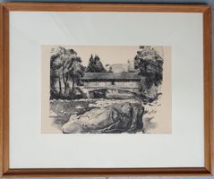 Lithographie/ Hermann Huber