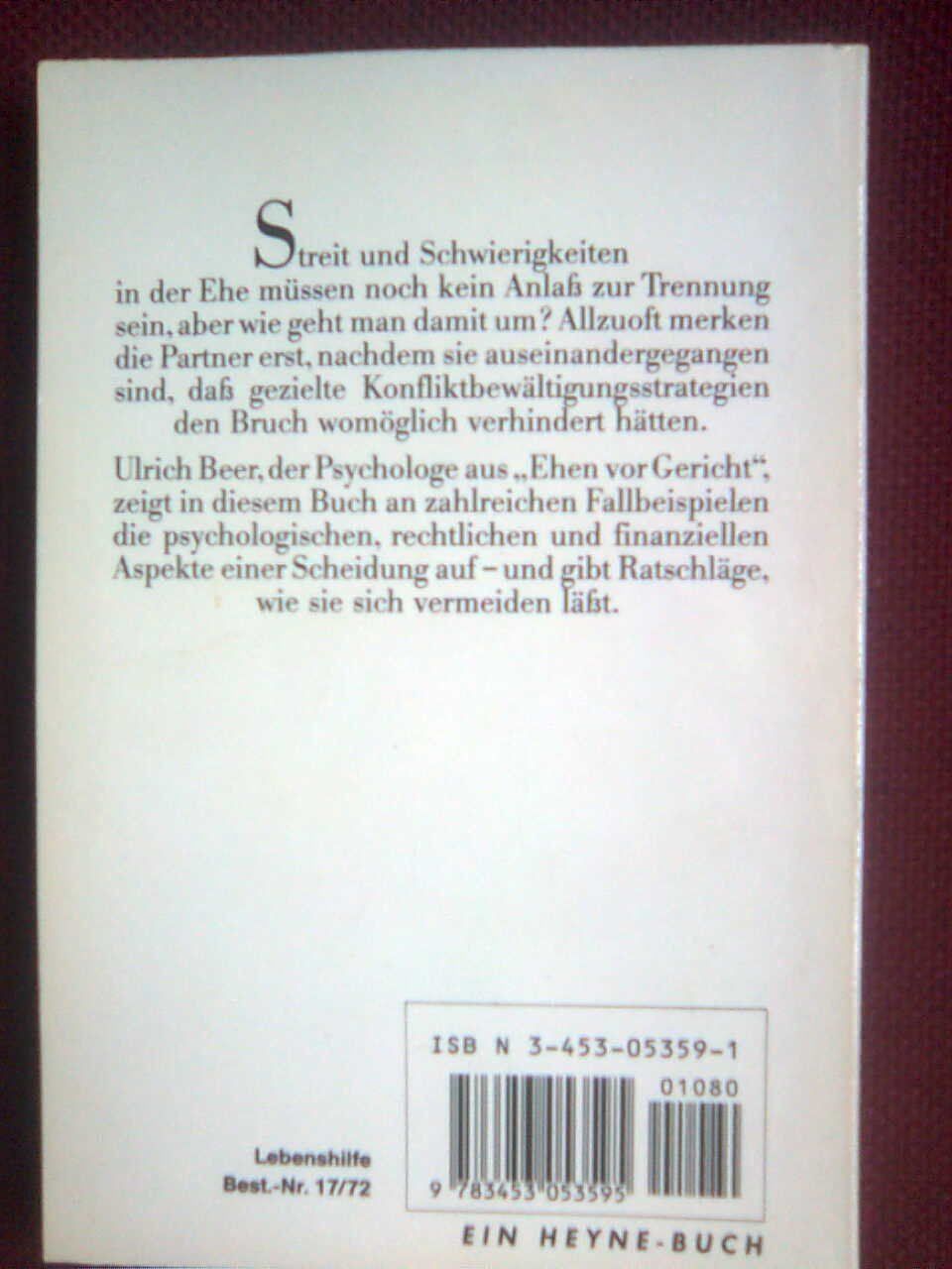 Libri: Ulrich Beer Scheiden vermeiden – Usato da Basel venduto da Alacant 2