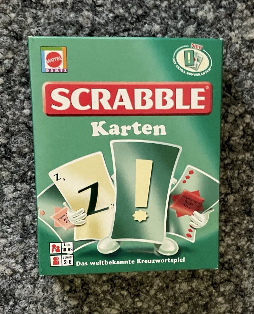Giochi: Scrabble Karten Mattel neuwertig im Karton – Nuovo e nell'imballaggio originale da Au ZH venduto da Jaggy4