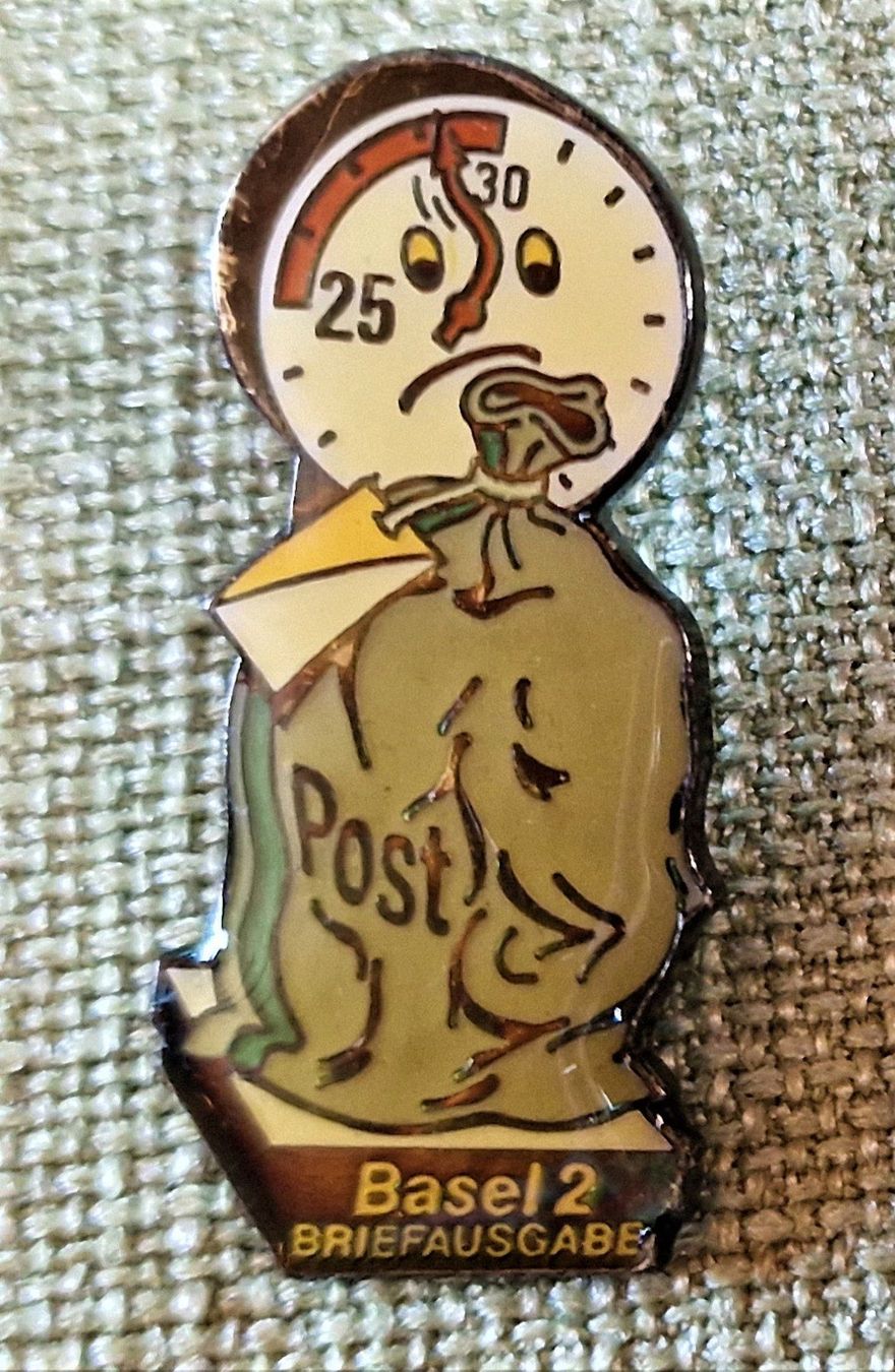 Placchette & Badge: L187 - Pin Basel 2 PTT Briefausgabe Postsack – Usato da Reinach BL venduto da Boston-Verkauf