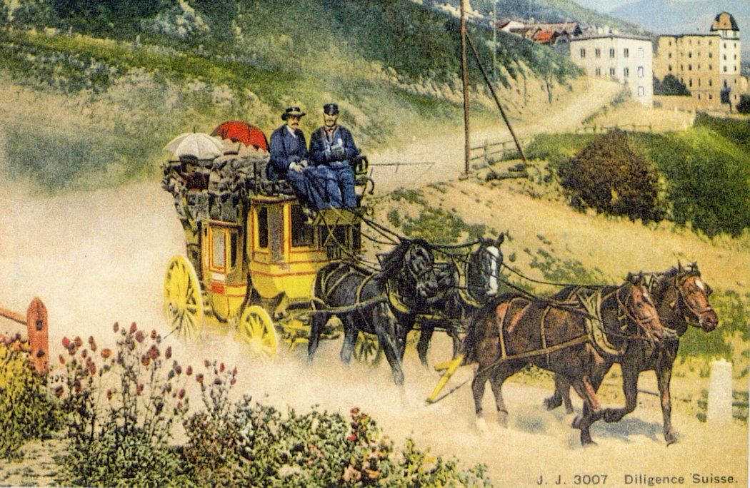 Cartes postales: Vaud   VD  -    POSTE  Diligence Suisse       en 1899 – D'occasion à Brig par Valcards54