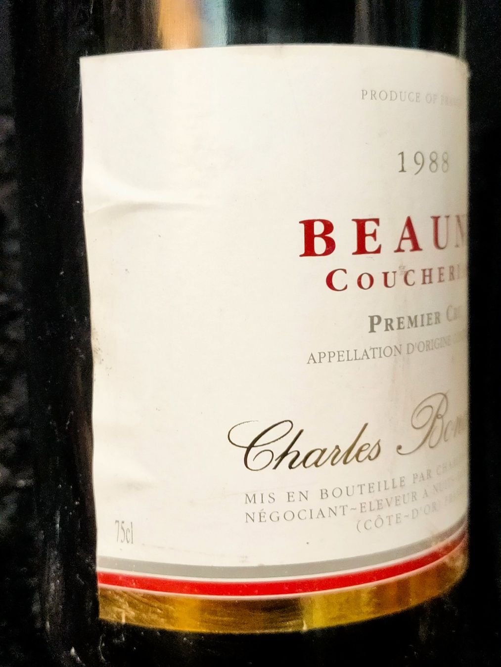 Vino: BEAUNE COUCHERIAS 1988 – Nuovo (secondo la descrizione) da Genève venduto da Leboucheoreilles 5