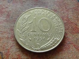FRANCE  10 Centimes  1991  (P)