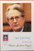 Hans-Jochen Vogel 1926-2020 Autogramm Sammelkarte 18x26cm