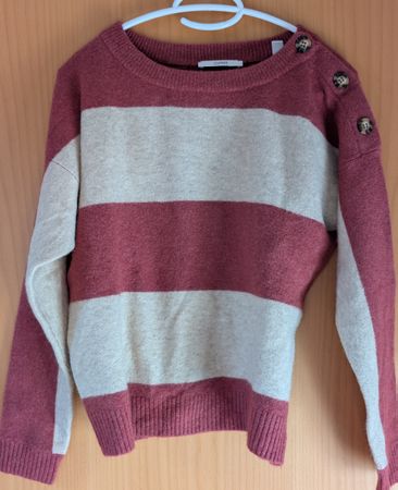 Esprit Strickpullover, Grösse S, rot-beige gestreift