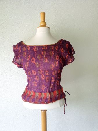 BRUUNS BAZAAR SHIRT 100% SEIDE XS SILK BLUSE TUNIKA SOIE