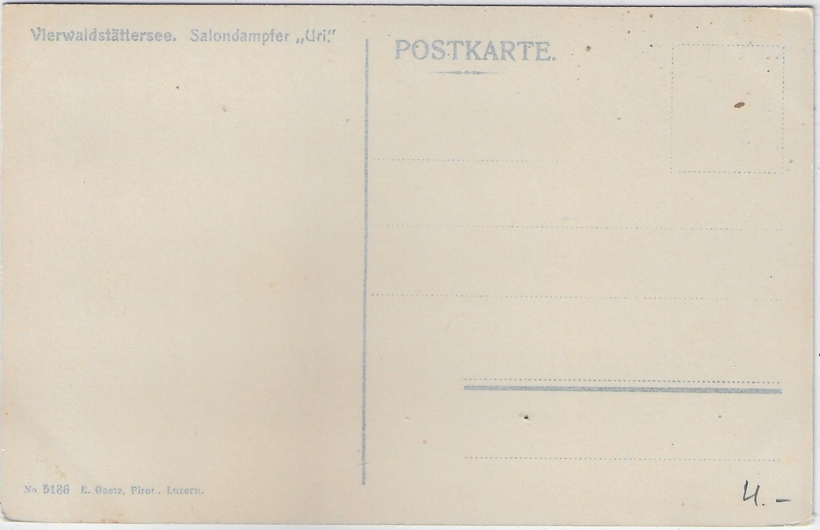 Cartoline postali: Vierwaldstättersee - Salondampfer "Uri" - Litho – Usato da Ettingen venduto da Kartenplanet 1