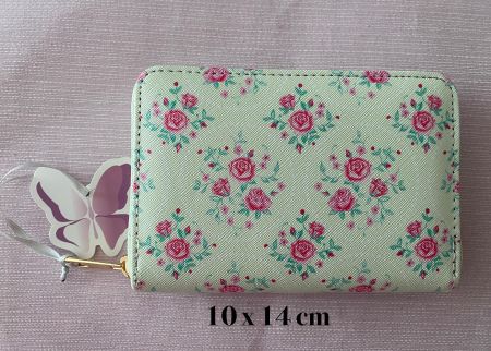 Frühlingshafte Geldbörse mit Rosenmuster neu 10x14cm
