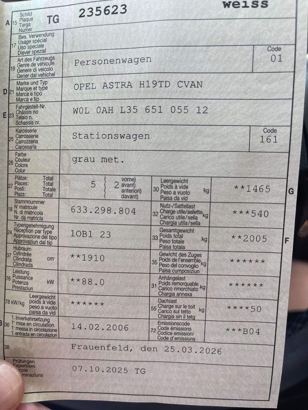 Opel Automobili: Opel Astra 1.9 in Top Zustand – Usato da Kümmertshausen venduto da spe_8hlh 4