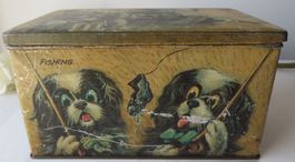 ANTIKE BLECHDOSE B.W.& M. MANSFIELD No. 2631 ENGLAND, HUNDE