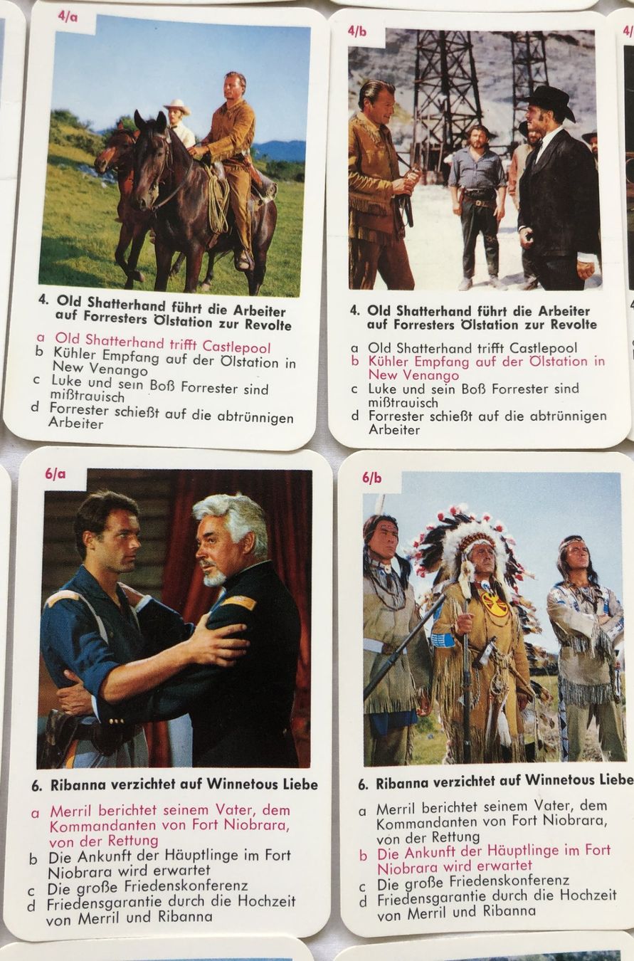 Giochi: Quartett - Winnetou 2 - F.X.Schmid - 1973 – Usato da Schaffhausen venduto da durruti 2